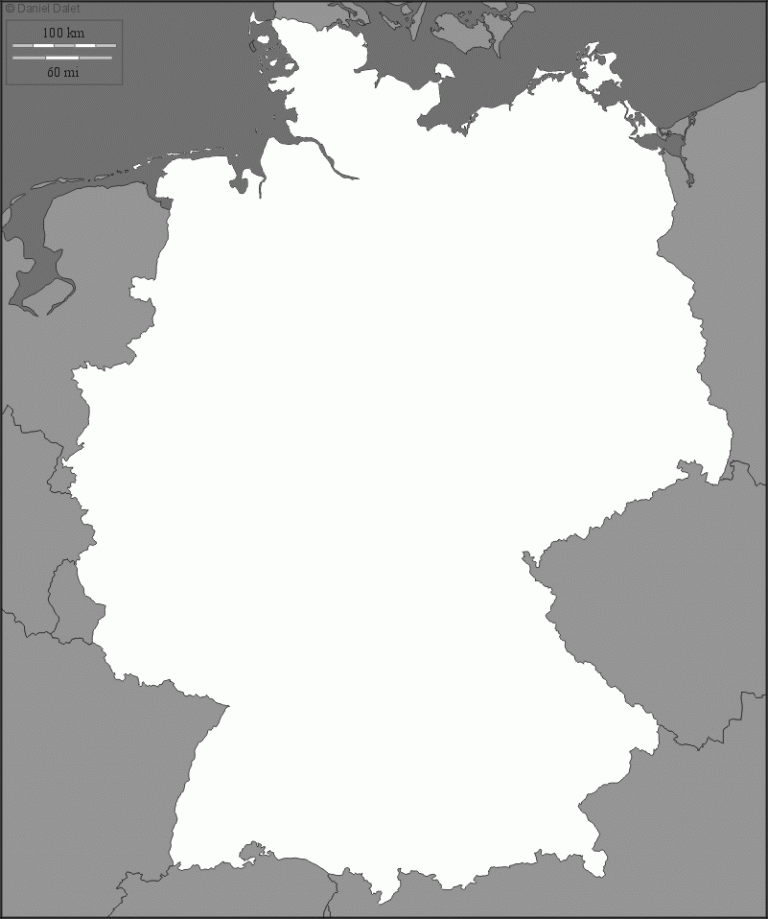 Blank Maps Of Germany Carte Monde Org   Allemagne03 768x919 