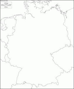 Fond de carte de l'Allemagne, vierge avec frontières