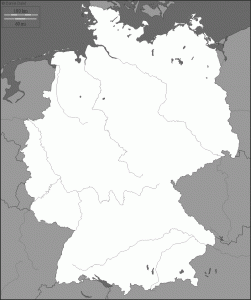 Fond de carte de l'Allemagne, avec fleuves