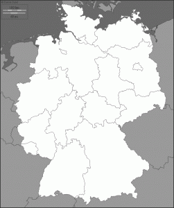 Fond de carte de l'Allemagne, avec landers