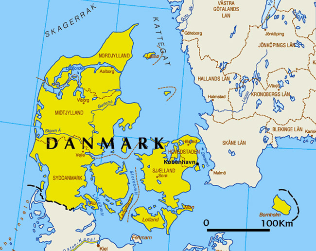 Cartes Du Danemark Carte Mondeorg