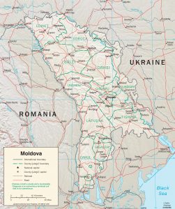 Carte du relief de la Moldavie