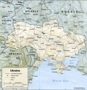 Carte du relief de l'Ukraine
