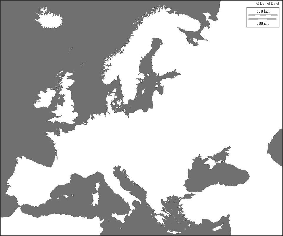 Blank maps of Europe