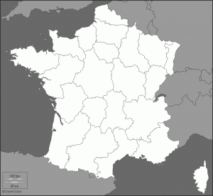 Fond de carte France avec régions