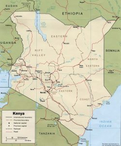 Carte administrative du Kenya