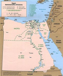 Carte administrative de l'Egypte