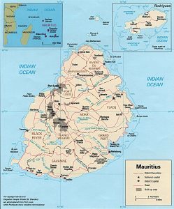 Carte administrative de l'île Maurice
