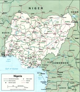 Carte administrative du Nigeria