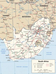 Carte politique de l'Afrique du Sud