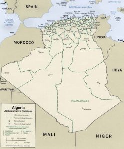 Carte administrative de l'Algérie