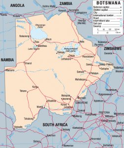 Carte du Botswana