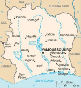 Carte de la Côte d'Ivoire