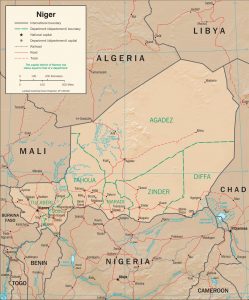 Carte en relief du Niger