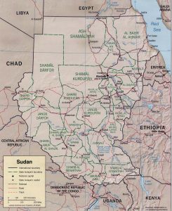 Carte en relief du Soudan