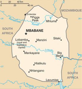 Carte du Swaziland